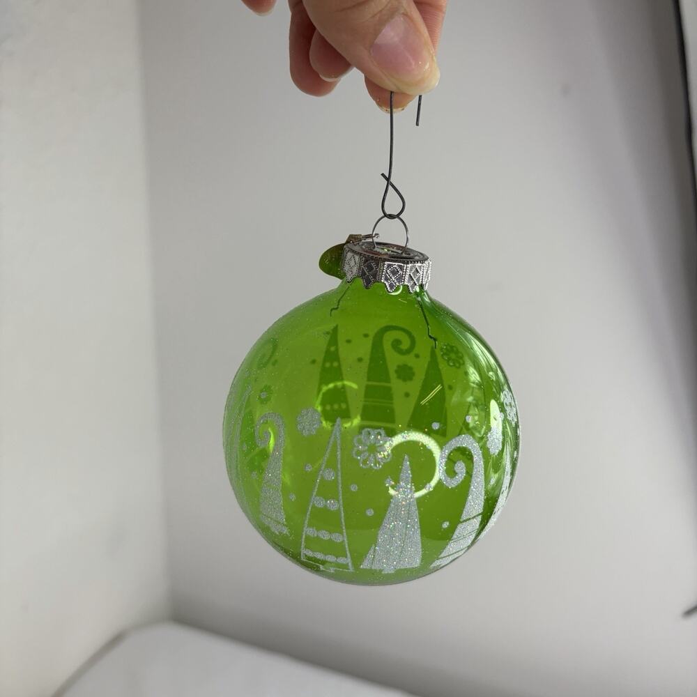 Bronner's Christmas Wonderland Ornament Green Glass, holidays, home decoration